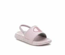 Girls' Champion Toddler Mega Script Repeat Sport Slides -Platform Sandals Shop 2 406