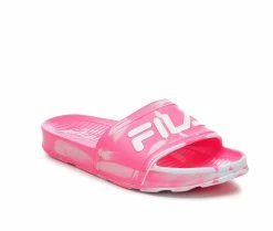 Women's Fila Sleek Slide Marble Sport Slides 10 Women's Fila Sleek Slide Marble Sport Slides -Platform Sandals Shop 2 456