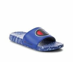 Boys' Champion Little Kid & Big Kid Mega Script Repeat Sport Slides -Platform Sandals Shop 2 472