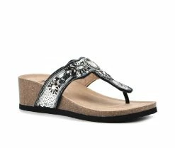 Women's White Mountain Bountiful Wedge Footbed Sandals -Platform Sandals Shop 2 604