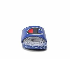 Boys' Champion Little Kid & Big Kid Mega Script Repeat Sport Slides -Platform Sandals Shop 4 454